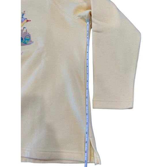 Quacker Factory Beach “Make A Splash” Yellow Sweatshirt Womens- Size Large - Picture 8 of 10